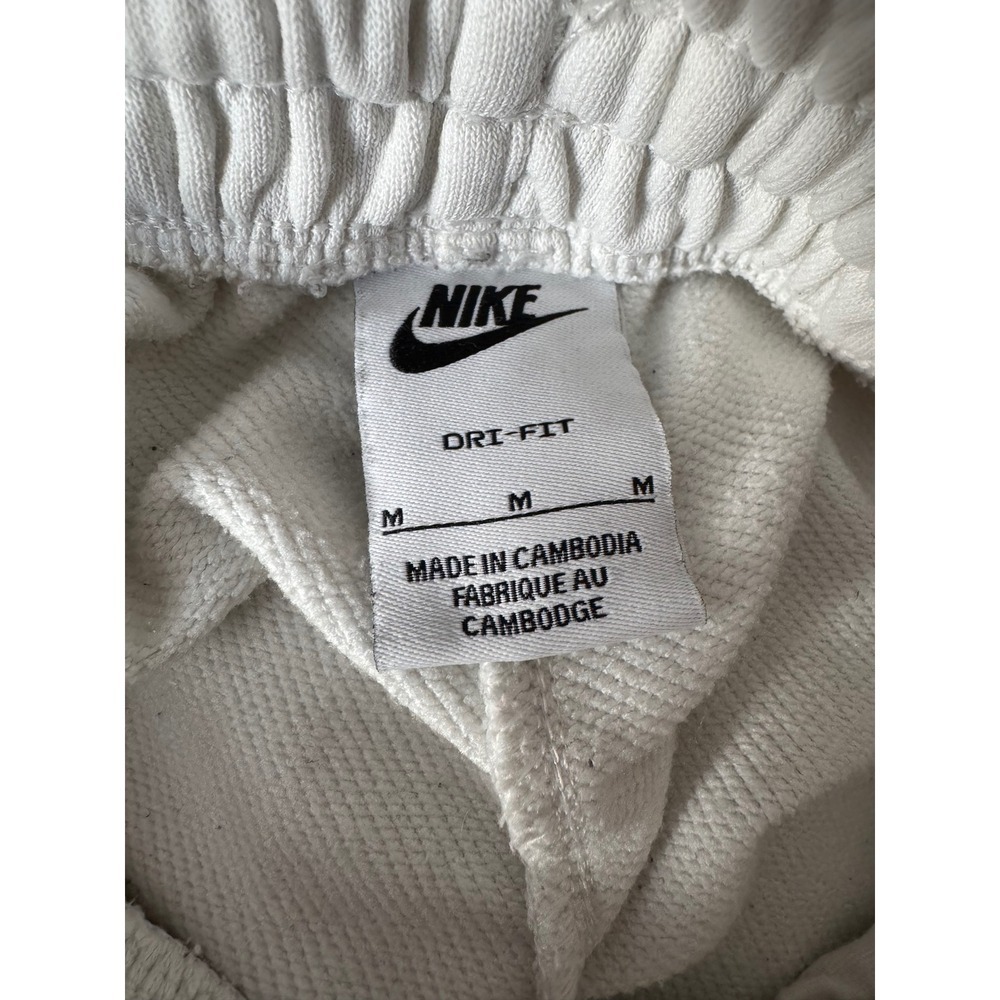 Nike Girls Dri-FIT Wide Leg Cargo Sweatpants White Fleece Pants Size Medium - Picture 2 of 3